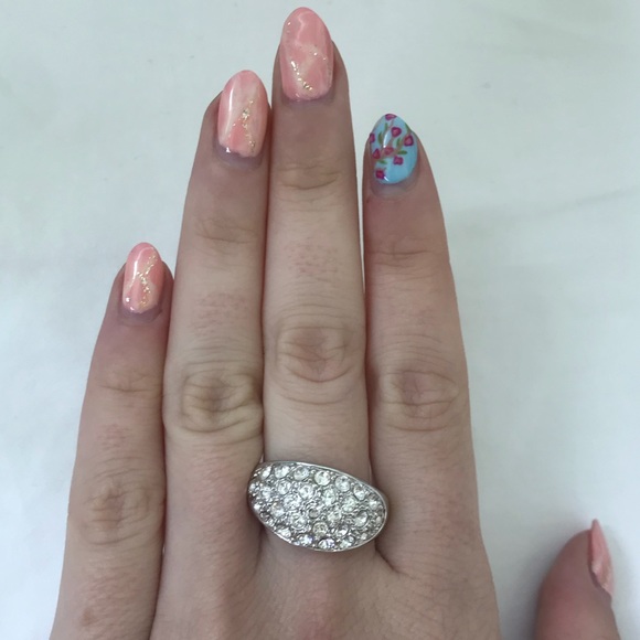 Camille Lucie Silver Sparkly Ring 5/25 - Picture 3 of 7